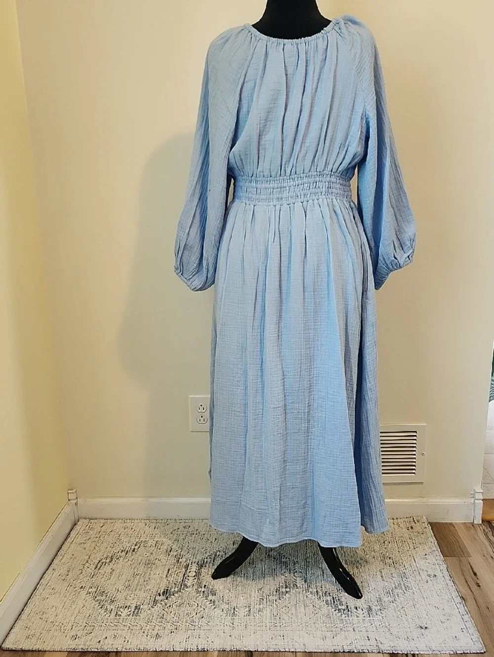NWT J. Crew Soft Cotton Gauze Dress Blue Size L